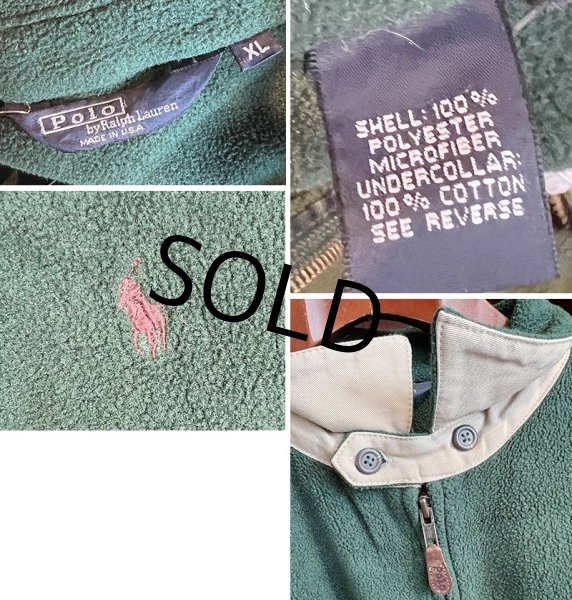 画像2: USA製【RALPH LAUREN】【ラルフローレン】【緑】【フリース】【フルジップアップジャケット】【サイズＬ】  (2)