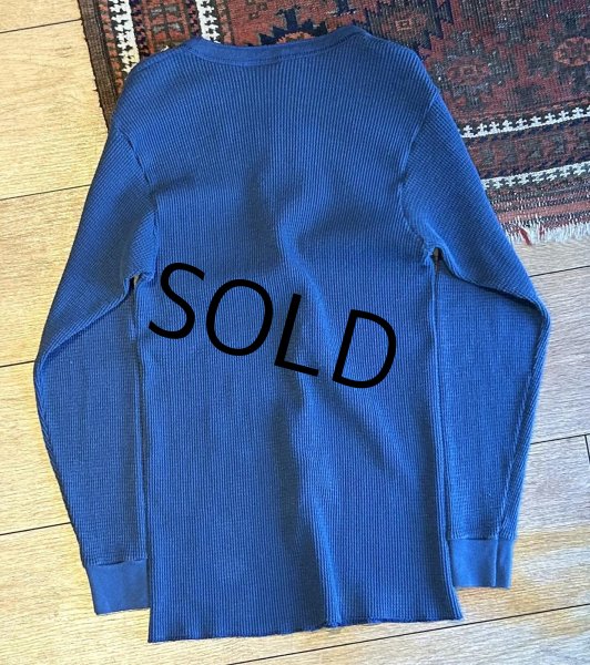 画像4: USA製 ビンテージ【ディッキーズ】【Dickies】【紺色】【無地】ヘンリーネック【サーマルロンT】【サイズL】  (4)