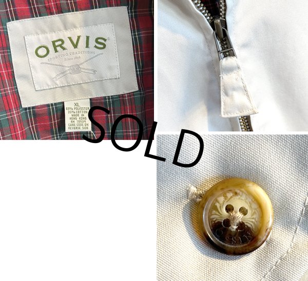 画像2: ほぼ未使用!! ORVIS【オービス】【オフホワイト】裏地赤チェック【ブルゾン】 ジップアップジャケット【サイズXL】  (2)