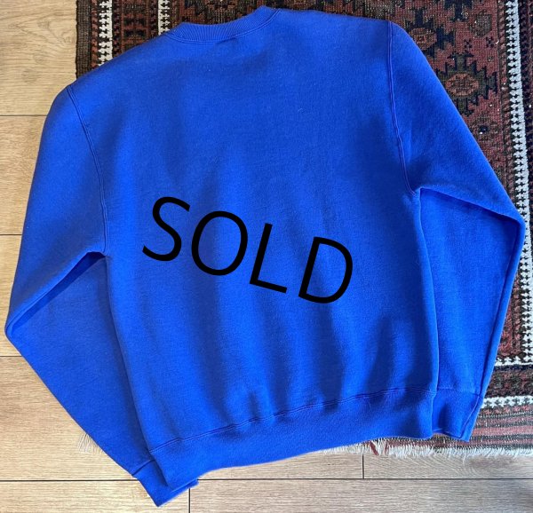 画像3: 90's~ 【ビンテージ】【RUSSELL】ラッセル 【青】ブルー【FOCAS】傘と動物【クルーネック】前V スウェット【サイズS】  (3)