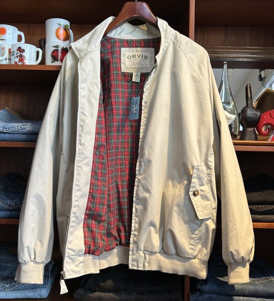 画像5: ほぼ未使用!! ORVIS【オービス】【オフホワイト】裏地赤チェック【ブルゾン】 ジップアップジャケット【サイズXL】  (5)