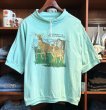 画像1: 90's〜【EXPERIENCE THE POCOND MOUNTAINS】ポコノマウンテン【ライムグリーン】【鹿】ハイネック【半袖Tシャツ】【サイズＬ程度】  (1)