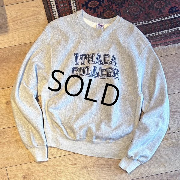 画像1: 90’s【USA製】【ビンテージ】【mvp】【ITHACA COLLEGE】イサカ・カレッジ【カレッジロゴ】【グレー】【スウェット】【サイズXL】  (1)