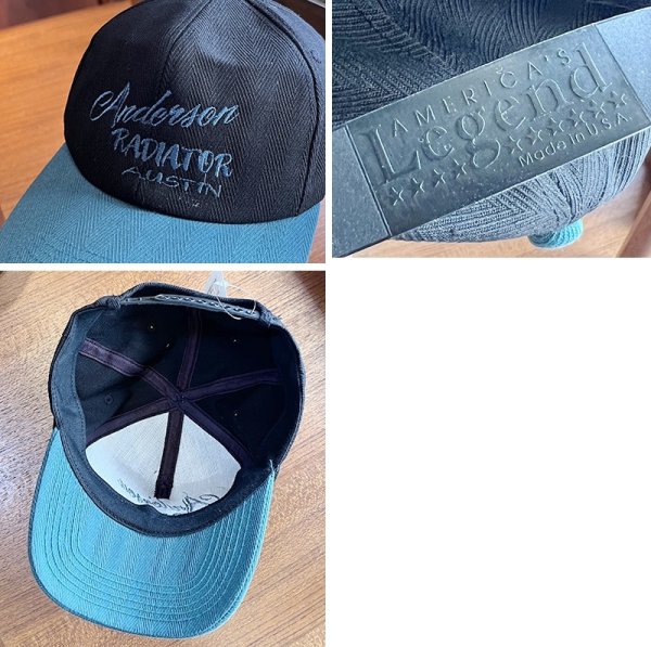 画像2: 90's~【USA製】【ビンテージ】【AMERICA'S Legends】【黒×ターコイズ】BBキャップ【ベースボールキャップ】  (2)