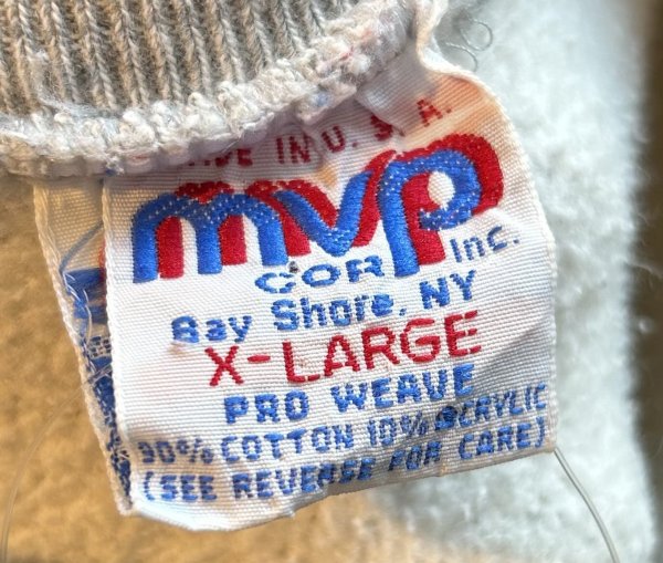 画像2: 90’s【USA製】【ビンテージ】【mvp】【ITHACA COLLEGE】イサカ・カレッジ【カレッジロゴ】【グレー】【スウェット】【サイズXL】  (2)