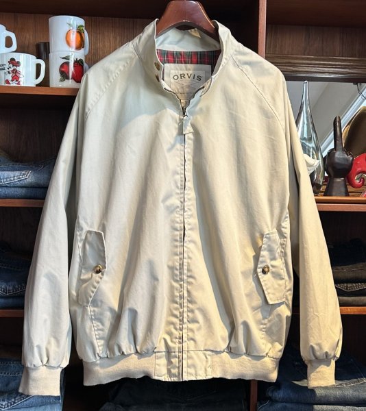 画像1: ほぼ未使用!! ORVIS【オービス】【オフホワイト】裏地赤チェック【ブルゾン】 ジップアップジャケット【サイズXL】  (1)
