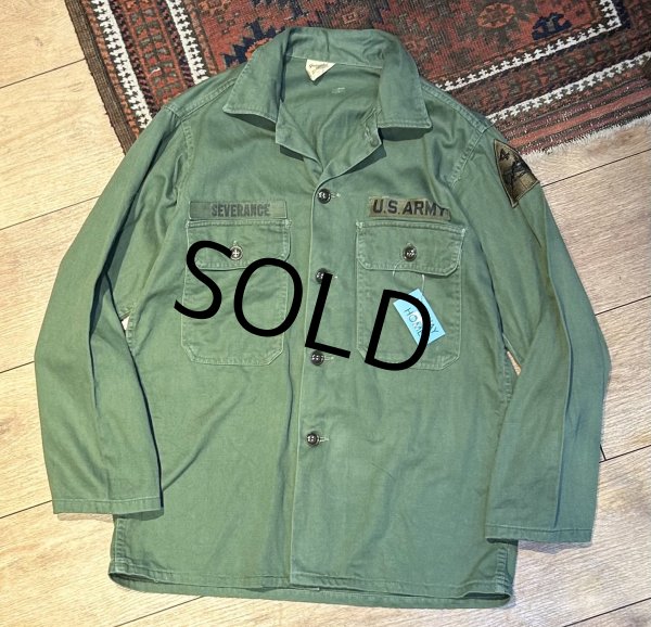 画像1: 【〜70's】【ビンテージ】【TROOPER製】【民生品】コットンサテン【ユーティリティシャツ】サイズM  (1)