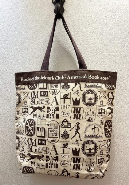 画像3: デッドストック【ビンテージ】【Book of the Month club】【生成りxブラウン】マチ付き【トートバッグ】  (3)