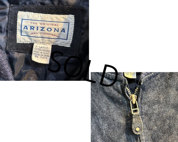 画像2: ビンテージ【ARIZONA】アリゾナ【紺】【スエードブルゾン】【サイズXL】  (2)