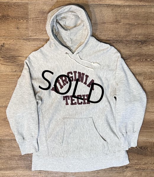 画像1: 80's【USA製】【チャンピオン】【Champion】【VIRGINIA TECH】バージニア工科大学【グレー】【リバースウィーブパーカー】【サイズL】  (1)