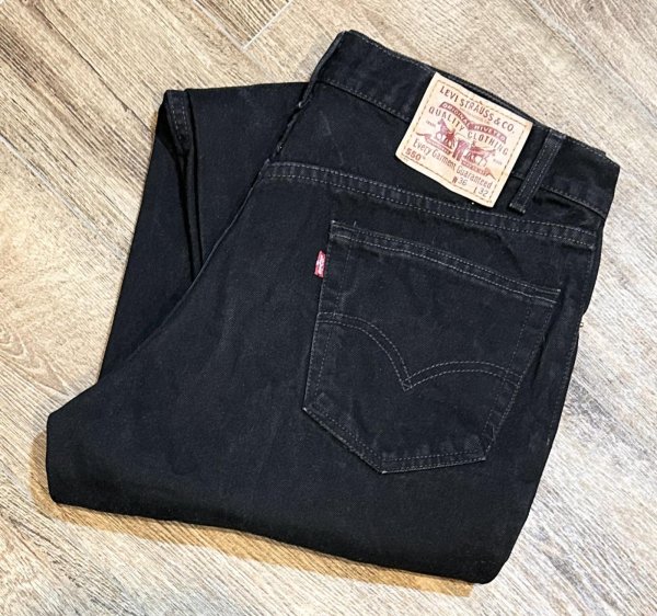 画像1: 90’s 【メキシコ製】【ビンテージ】【LEVI'S】【リーバイス５５０】550 黒 デニムパンツ ブラックデニム【36ｘ32】  (1)