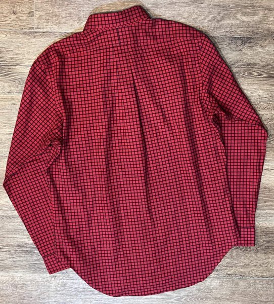 画像3: 程度良好!!【ラルフローレン】【POLO ralph lauren】【クラシックフィット】【赤×黒チェック】ボタンダウン【BDシャツ】【サイズＭ】  (3)