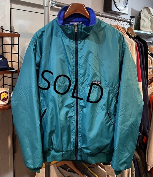 画像1: 程度良好 00's USA製【パタゴニア】patagonia ナイロン【シェルドシンチラジャケット 】【エメラルド×青】【裏フリースブルゾン】【サイズXXL】  (1)