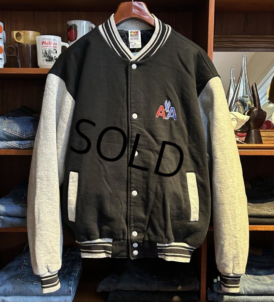 画像1: 【ビンテージ】FRUIT OF THE LOOM【フルーツオブザルーム】【黒ｘグレー】【スウェットスタジャン】【サイズXL】  (1)