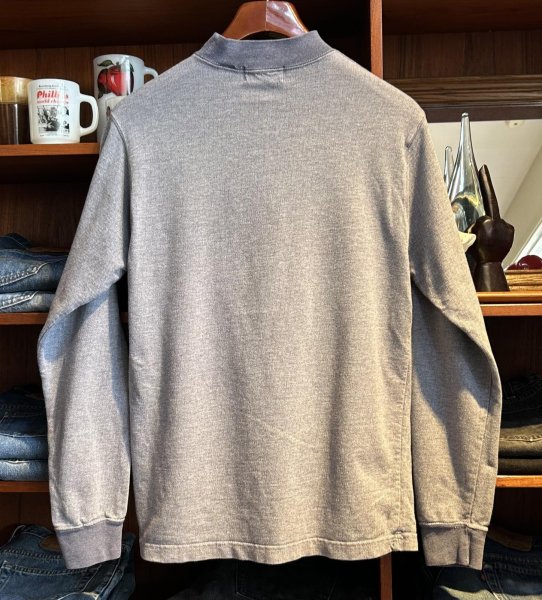 画像3: ビンテージ【CROFT&BARROW】クラフト・アンド・バロー【水色】HBT ヘリンボーン 無地【モックネックロンT】【サイズM】  (3)