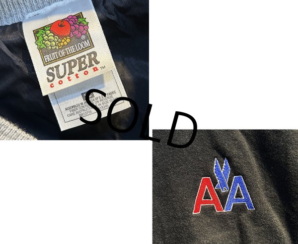 画像2: 【ビンテージ】FRUIT OF THE LOOM【フルーツオブザルーム】【黒ｘグレー】【スウェットスタジャン】【サイズXL】  (2)