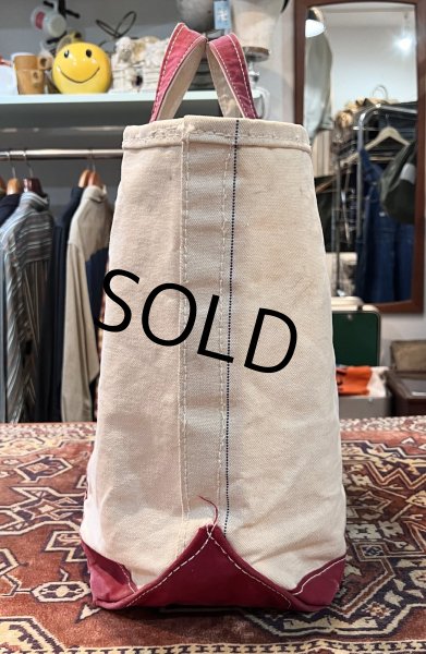 画像4: 70's【ビンテージ】L.L.bean【L.L.ビーン】【白×赤】【筆記体】サイドタグ【キャンバス】【トートバッグ】ビーントート  (4)
