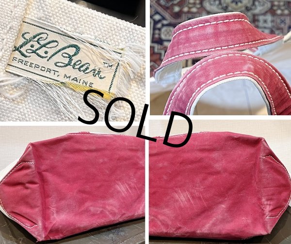 画像2: 70's【ビンテージ】L.L.bean【L.L.ビーン】【白×赤】【筆記体】サイドタグ【キャンバス】【トートバッグ】ビーントート  (2)