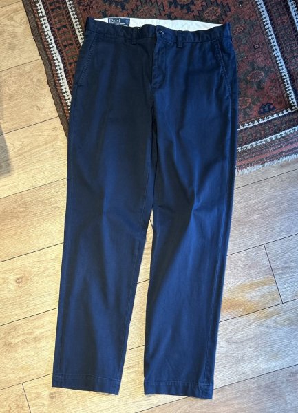 画像2: 90's【ラルフローレン】POLO RALPH LAUREN【PERSTON PANT】【ネイビー】ノータックコットンパンツ【コットンパンツ】【34ｘ34】  (2)