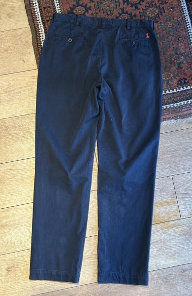 画像4: 90's【ラルフローレン】POLO RALPH LAUREN【PERSTON PANT】【ネイビー】ノータックコットンパンツ【コットンパンツ】【34ｘ34】  (4)