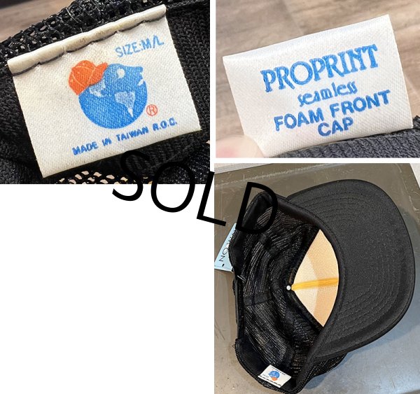 画像2: 程度良好!! 80's~【ビンテージ】【AMMONS AUTO SALES】自動車【黒×黄色】【メッシュキャップ】【トラッカーキャップ】【キャップ】サイズフリー  (2)