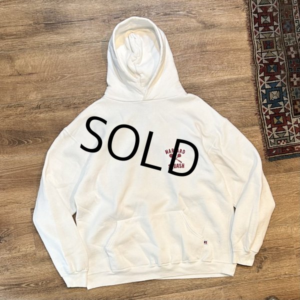 画像1: 90’ｓ USA製 【ラッセル】【ビンテージ】【ハーバード】カレッジロゴ【白】パーカー【サイズＸＬ】  (1)