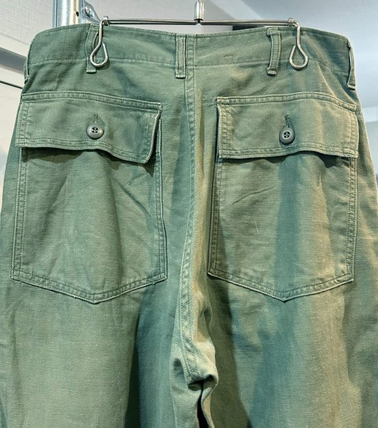 画像6: 70's【米軍実物】【ビンテージ】【ベイカーパンツ】UFOボタン Wステッチ OG107【ユーティリティパンツ】【32×33】  (6)