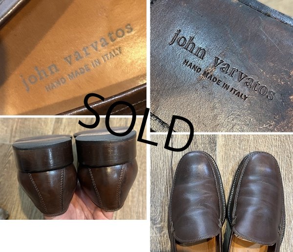 画像2: 【イタリー製】【john varvatos】ジョン ヴァルヴェイトス【ブラウン】 【ローファー】レザーシューズ【US８ 1/2】  (2)