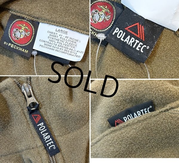 画像2: ほぼ未使用!! USMC【米軍実物】【PECKHAM社製】ポーラテック【Polartec】【ポーラテックフリース】プルオーバーシャツ【サイズL】  (2)