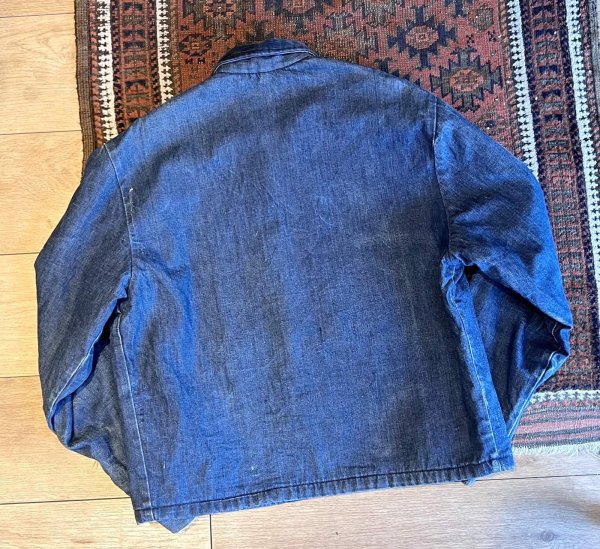 画像3: 【〜70's】【ビンテージ】【ブランケット裏地つき】【デニムブルゾン】カバーオール サイズL程度  (3)