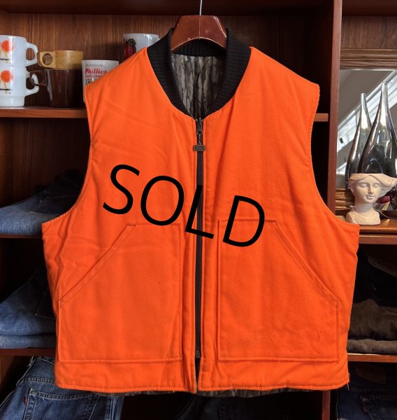 画像4: 【90’s〜】【ビンテージ】【Walls】ウォールズ【リアルツリーカモｘオレンジ】中綿入り【ダウンベスト】【サイズＬ程度】  (4)