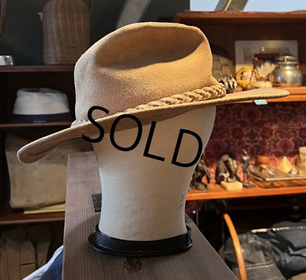 画像4: 【USA製】【ビンテージ」 ミネトンカ ブラウン スエードハット【サイズＬ】【５７．５cm程度】  (4)