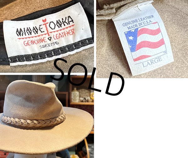 画像2: 【USA製】【ビンテージ」 ミネトンカ ブラウン スエードハット【サイズＬ】【５７．５cm程度】  (2)