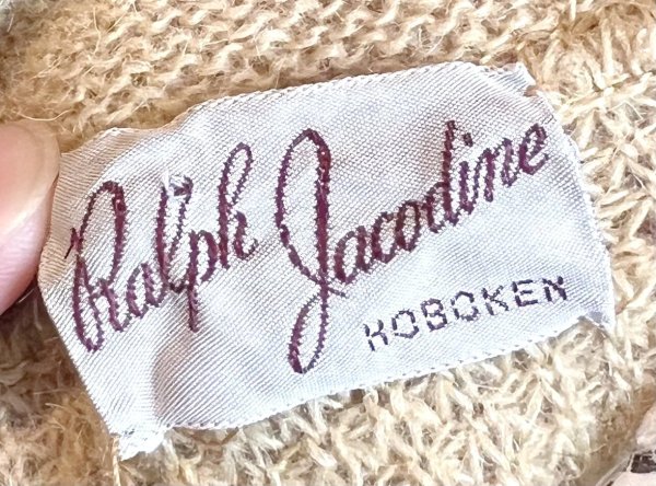 画像2: ビンテージ【RALPH JACODINE】【ウールｘモヘア】【ショールカラーセーター】【サイズM程度】  (2)