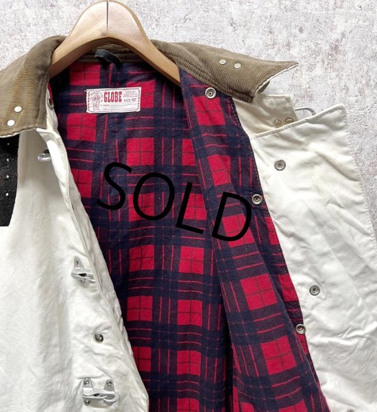 画像3: 70's【ビンテージ】【GLOBE】【白×裏地赤チェック】CHIEF BTFD【ファイヤーマンコート】ジャケット【US42】   (3)