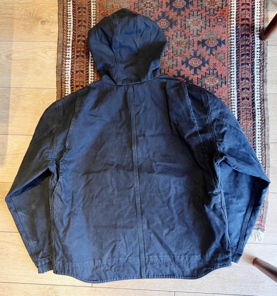 画像3:  ビンテージ【carhartt】【カーハート】【黒】アクティブジャケット【ダック地】【フルジップパーカー】【サイズXL】  (3)