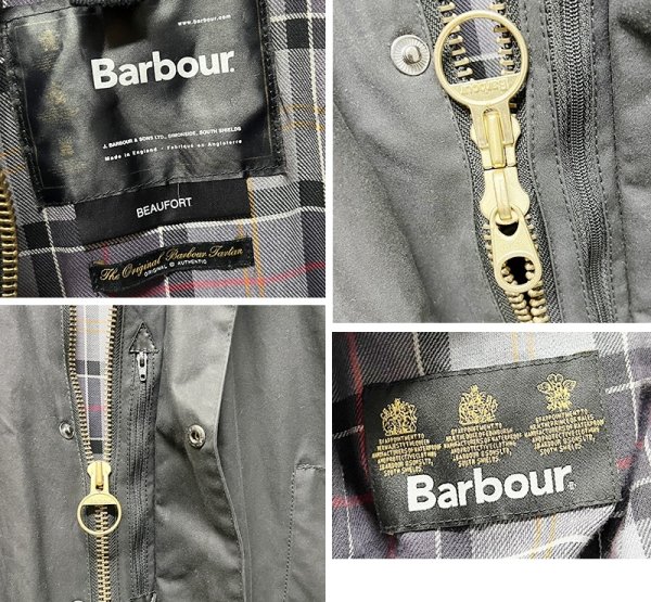画像2: 程度良好!!【ビンテージ】【イングランド製】 【バブアー】【Barbour】フード付き【黒】ビューフォート【オイルドジャケット】36  (2)