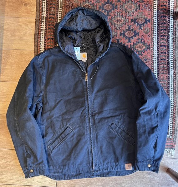 画像1:  ビンテージ【carhartt】【カーハート】【黒】アクティブジャケット【ダック地】【フルジップパーカー】【サイズXL】  (1)