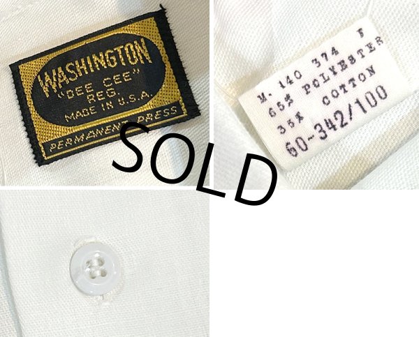画像3: 【デッドストック】USA製【ビンテージ】【WASHINGTON DEECEE】ワシントン・ディーシー【白】無地【ワークシャツ】【サイズM】   (3)