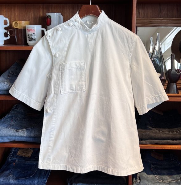 画像1: 〜60’ｓビンテージ【U.S.ARMY】米軍実物【白】ホスピタルシャツ【サイズＳ】  (1)