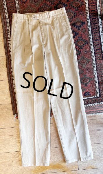 画像2: 【イタリー製】【ビンテージ】【LOUIS DELL'OLIO】【ベージュ】2タック チノパンツ【34ｘ34】  (2)