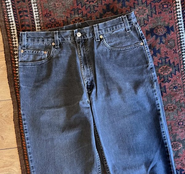 画像4: ∼90’s 【USA製】【ビンテージ】【LEVI'S】【リーバイス５５０】550 黒 ブラック デニムパンツ 【36ｘ34】  (4)