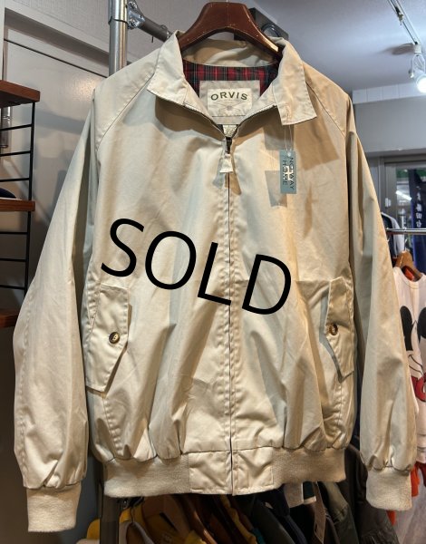 画像2: デッドストック ORVIS【オービス】【ベージュ】裏地赤チェック【ブルゾン】 ジップアップジャケット【サイズL】  (2)