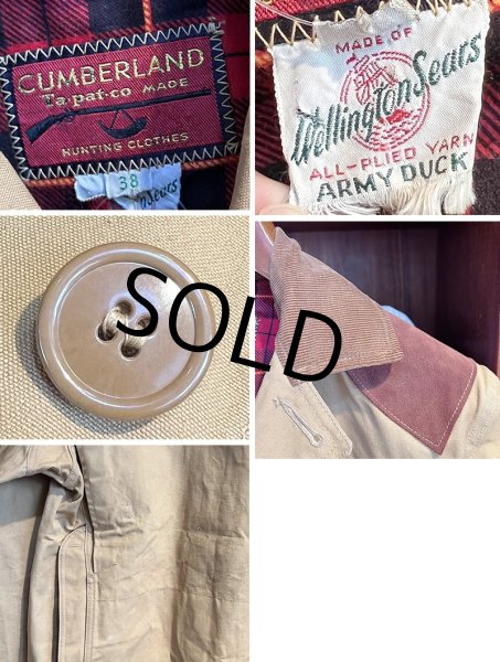 画像2: 〜60's【ビンテージ】【CUMBERLAND】カンバーランド【ライトブラウンｘ裏地赤チェック】【ハンティングジャケット】【US38】   (2)