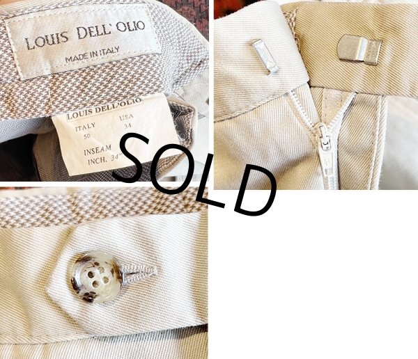 画像3: 【イタリー製】【ビンテージ】【LOUIS DELL'OLIO】【ベージュ】2タック チノパンツ【34ｘ34】  (3)