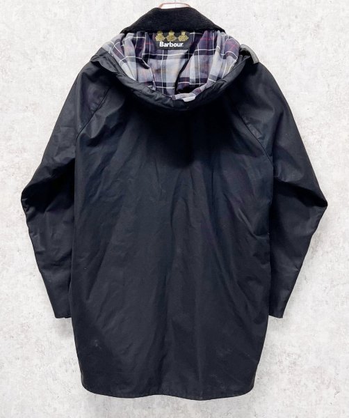 画像3: 程度良好!!【ビンテージ】【イングランド製】 【バブアー】【Barbour】フード付き【黒】ビューフォート【オイルドジャケット】36  (3)