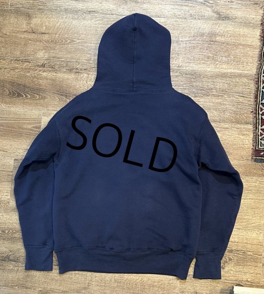 画像4: 90's【USA製】【ビンテージ】ラッセル【紺ｘグレー】【ダブルフェイス】【スウェットパーカー】サイズＬ  (4)