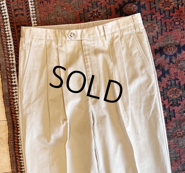 画像4: 【イタリー製】【ビンテージ】【LOUIS DELL'OLIO】【ベージュ】2タック チノパンツ【34ｘ34】  (4)