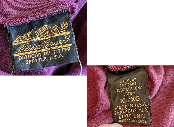 画像2: 〜90'ｓ【エディーバウアー】Eddie Bauer【エンジ】無地【タートルネックロンT】【サイズXL】  (2)