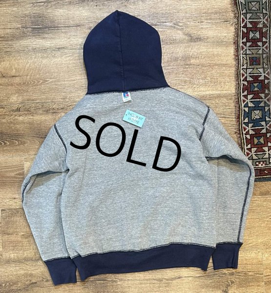 画像5: 90's【USA製】【ビンテージ】ラッセル【紺ｘグレー】【ダブルフェイス】【スウェットパーカー】サイズＬ  (5)